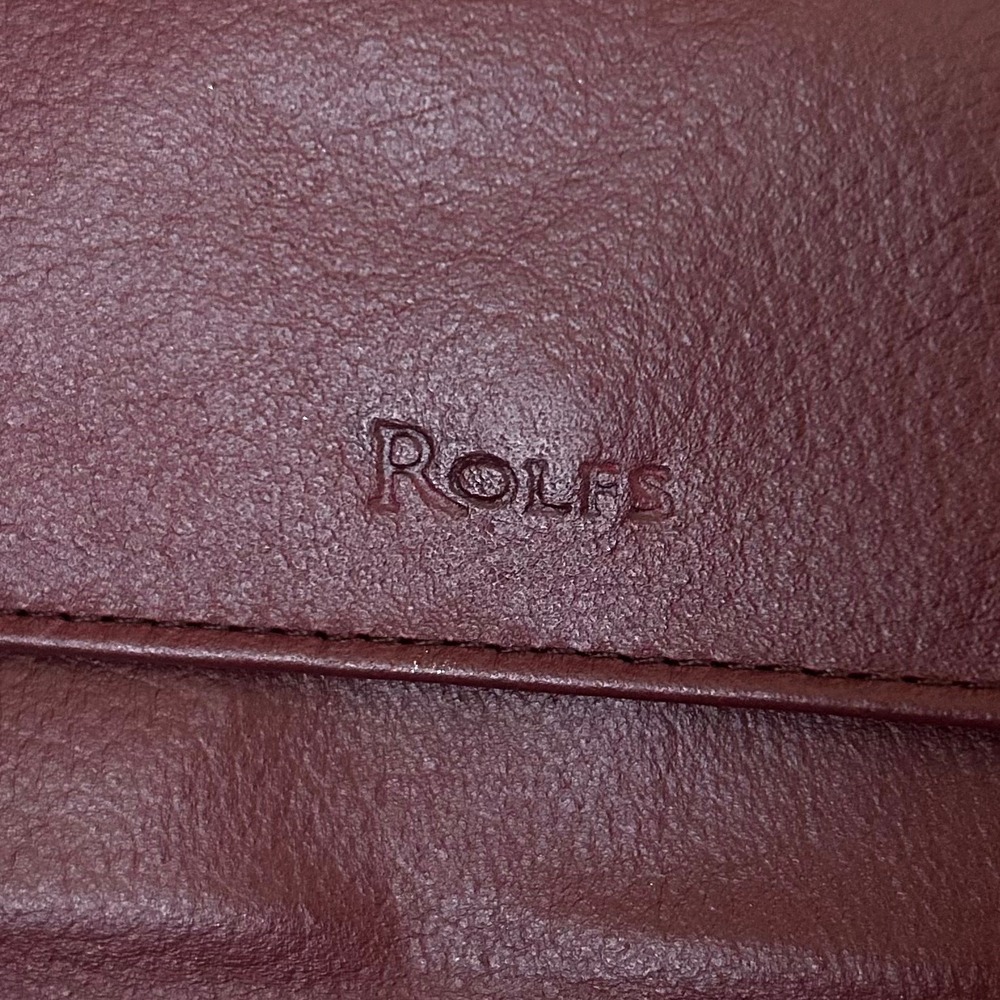 Rolfs Burgundy Genuine Leather Trifold Checkbook Wallet Kiss Lock Coin Pocket - Picture 3 of 10